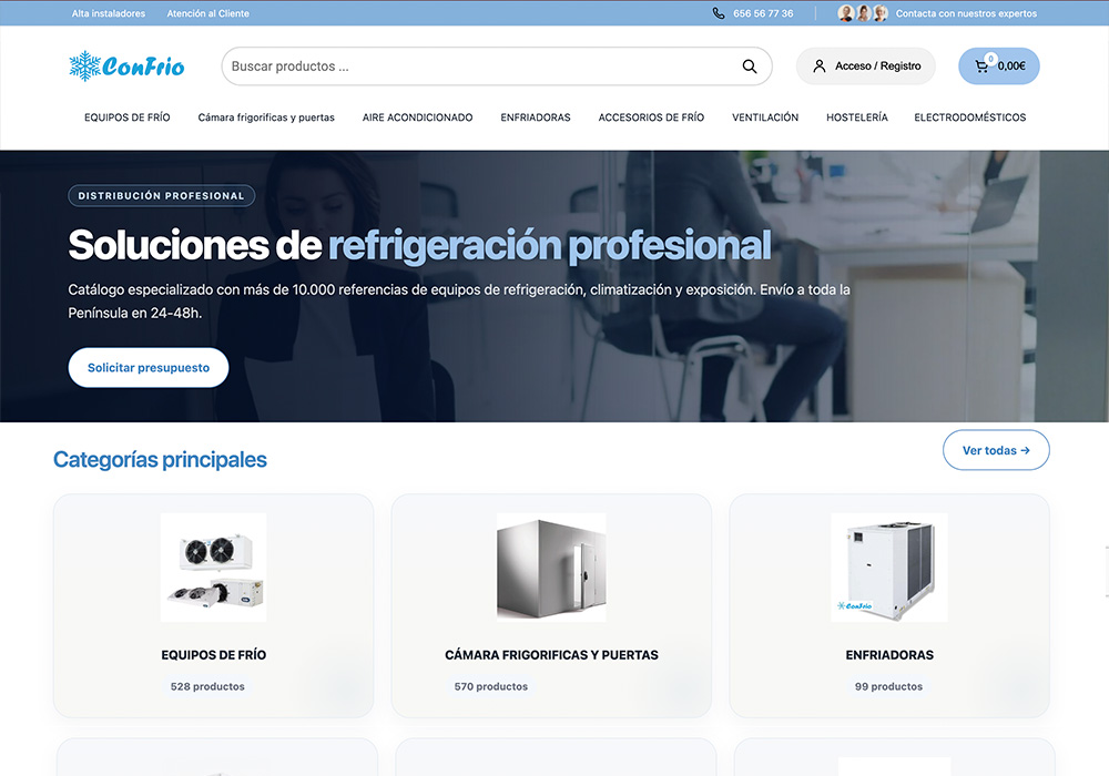 Portada de la web de Confrio